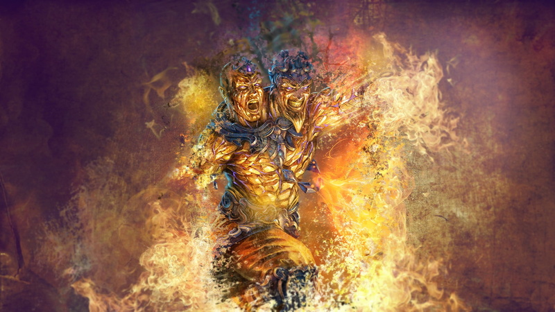 male likeness, architecture, nature, person, no people, Smite, sculpture, art and craft, Agni, two, representation, burning, spirituality, 1080P