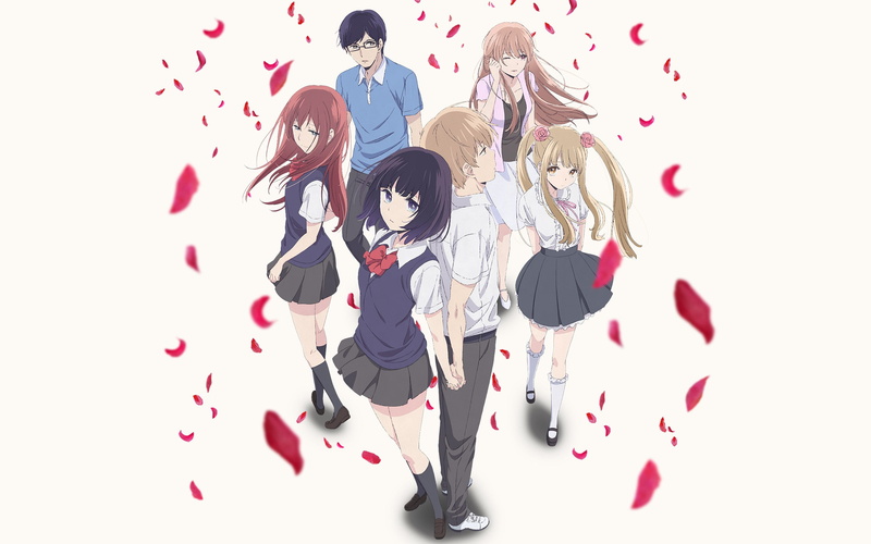 men, women, businessman, young men, studio shot, 2K, full length, adult, standing, small group of people, group of people, young adult, kuzu no honkai yasuraoka hanabi minagawa akane awaya mugi kanai narumi ebato sanae kamomebata noriko