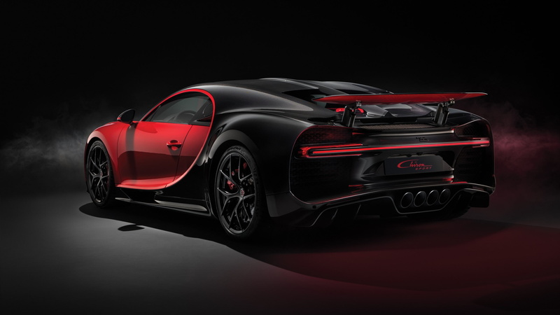 sports, black, car, 2K, 4k, Bugatti Chiron Sport, hypercar, red