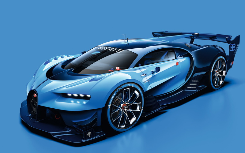 retro styled, blue, 2015, motor vehicle, modern, Vision, wealth, Gran, sports car, luxury, Bugatti, mode of transportation, land vehicle, blue background