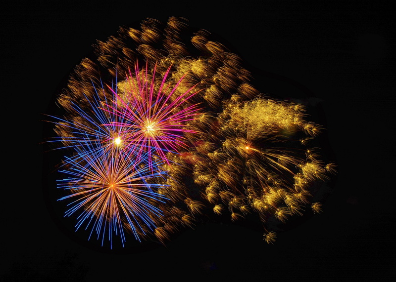 feu, light, night, d 039 artifice, 1080P, fireworks, sky