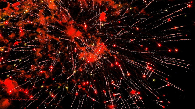 feu, d 039 artifice, night, fireworks, 720P, light, sky