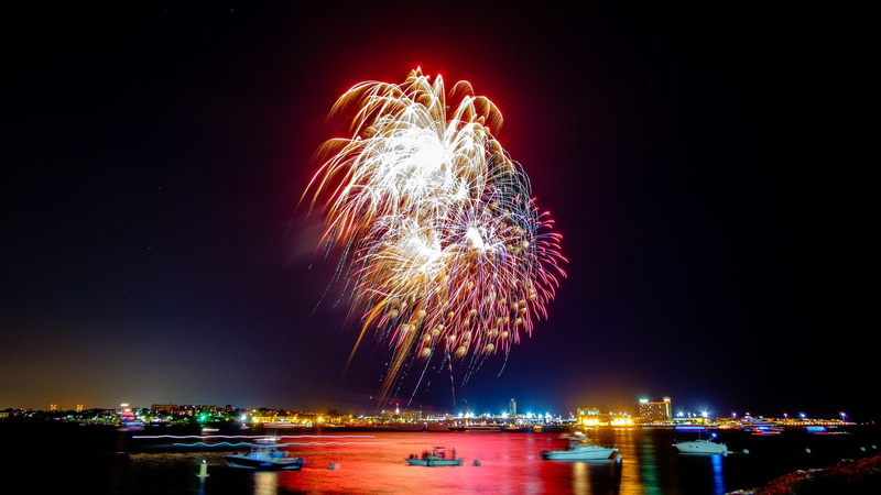 light, sky, d 039 artifice, feu, 720P, night, fireworks
