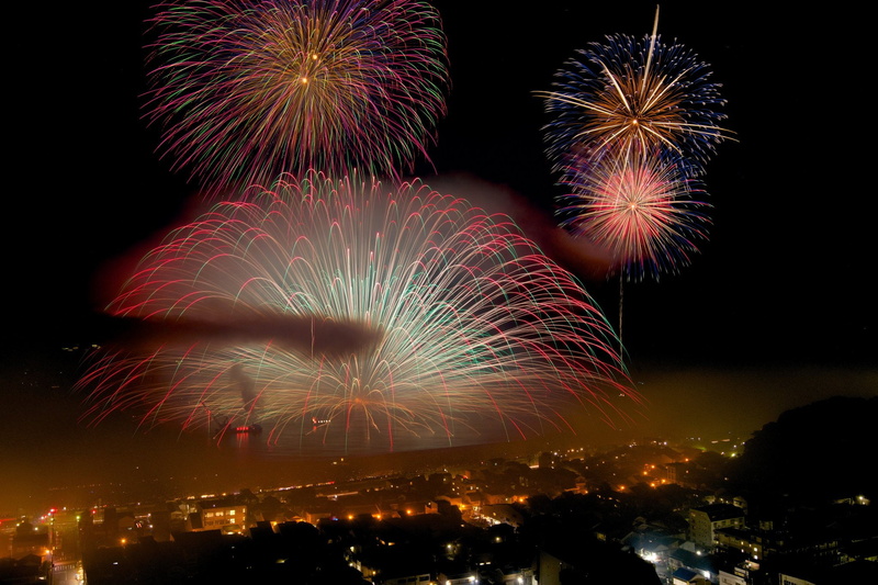 night, feu, light, sky, d 039 artifice, 1080P, fireworks