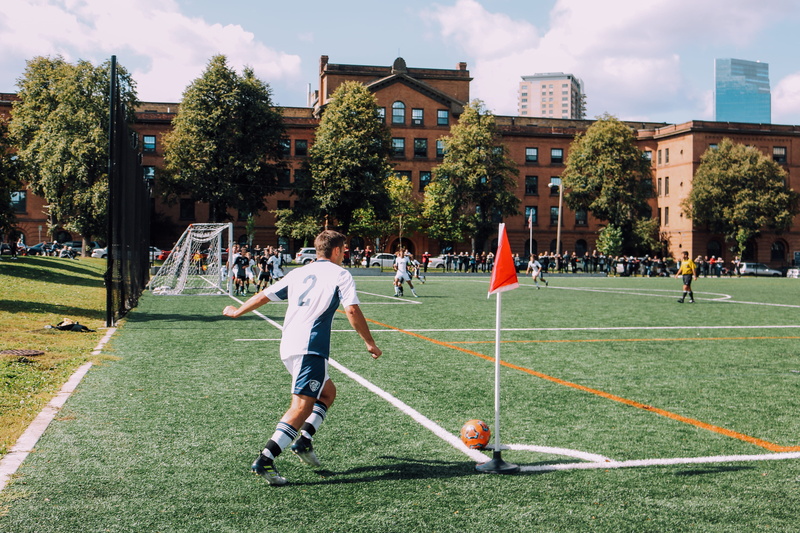 man, football, kick, outdoors, men, sport, architecture, building exterior, built structure, field, people, ball, nature, lifestyles, leisure activity