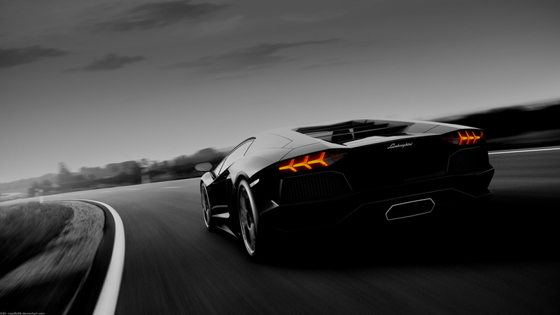colorsplash, motion, sport, black, cars, 1080P, blur, lamborghini, aventador, hd, car