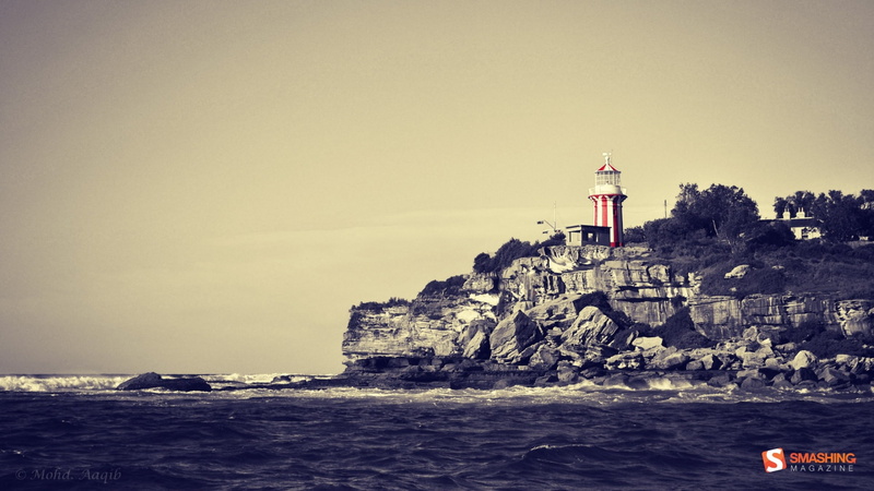rocks, hd, lighthouse, colorsplash, ocean, stones, nature, coast, 1080P