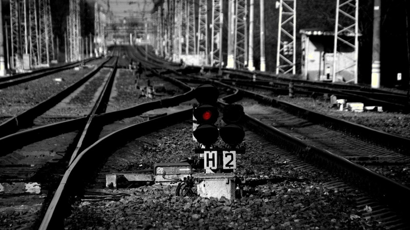 railroad, colorsplash, rails, 1080P