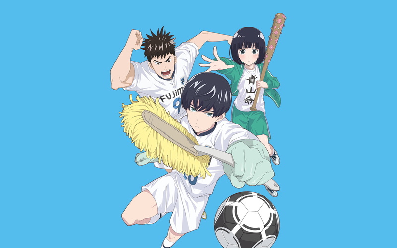 soccer uniform, team sport, Aoyama, adult, arms raised, motion, blue, Gotō Moka, human arm, human body part, positive emotion, anime, soccer, body part