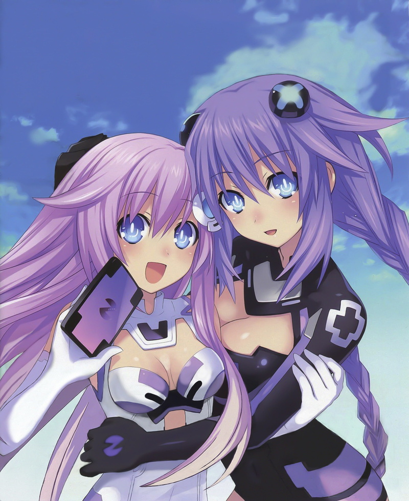purple, girls, pink hair, purple hair, hd, pur, Blue Eyes, hyperdimension, neptunia, hair, people, bodysuits, blue, eyes, 2K, art, games, video, Video Games