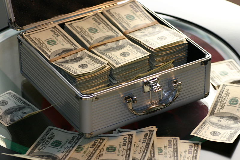rich, banking, stack, bank, luxury, finance, suitcase, high angle view, travel, currency, indoors, american, open, lot, financial, wealth, dollar, cash
