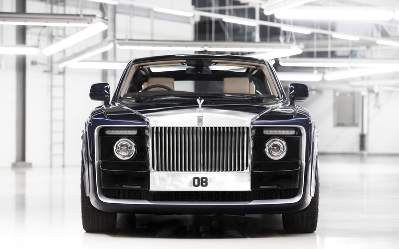 luxury, cars, rolls-royce sweptail, black, 4K, front view, Vehicle