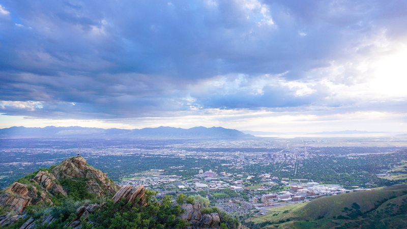 day, no people, high angle view, hike, united states, architecture, 4K, ridgeline, slc, cityscape, jeep, scenics - nature, townscape, sky, nature, salt lake city