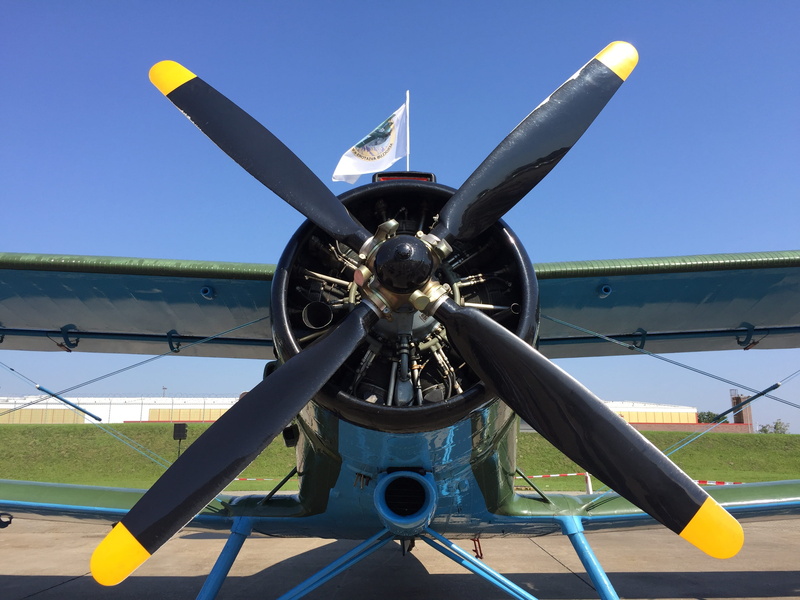 flyer, blue, Aircraft, mode of transportation, architecture, airport, wheel, 2K, sunlight, green, aerospace industry, nature, air vehicle, Propeller, motor