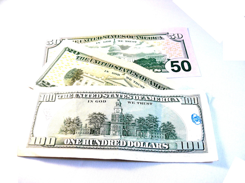 cut out, usa, no people, single object, communication, assorted, banknotes, dollar, 100, currency, western script, notes, money, white background, close-up