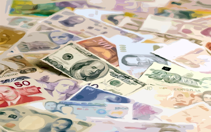 large group of objects, close-up, luxury, money, us dollar, painted money, still life, economy, currency, multi colored, finance