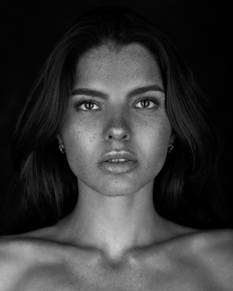 portrait, monochrome, women, Alexey Polsky, 1080P