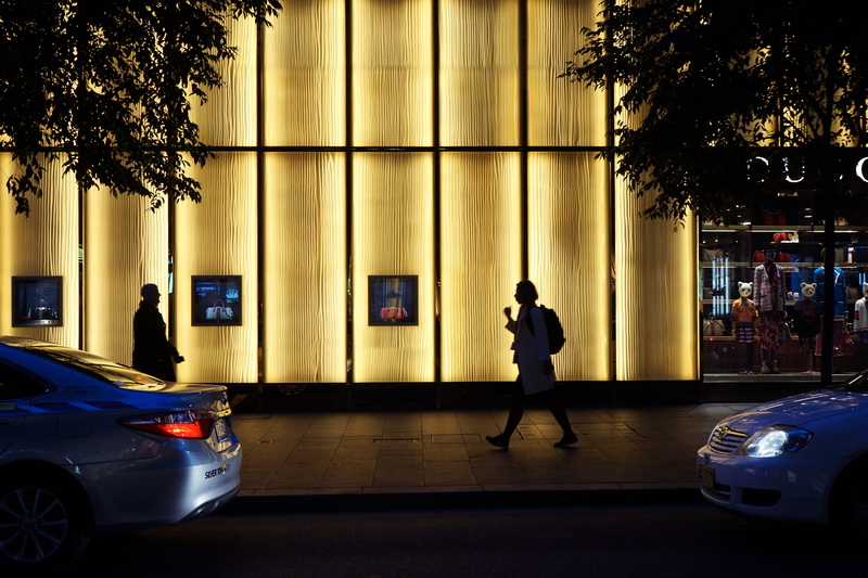 city, motor vehicle, retail, sydney, real life, men, standing, gucci, outdoors, gold, illuminated, car, leisure activity, land vehicle, shopping, facade