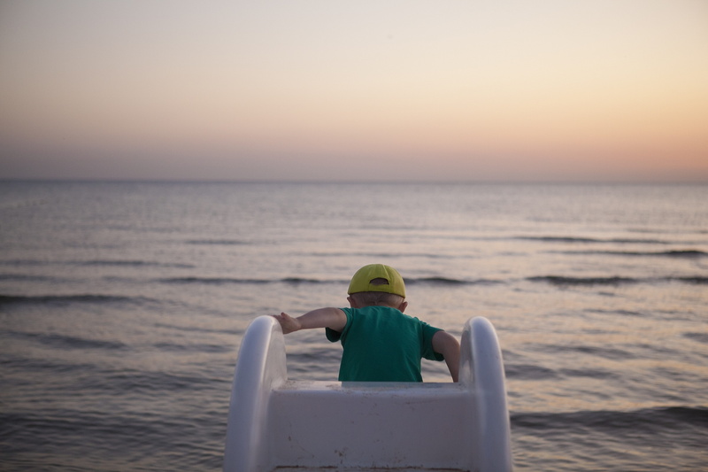 sunset, beach, gorka, holiday, ease, sky, dusk, 5K, horizon, sea, self-control, sunset on the beach, from the hill, twilight, water, one person, sunset sky