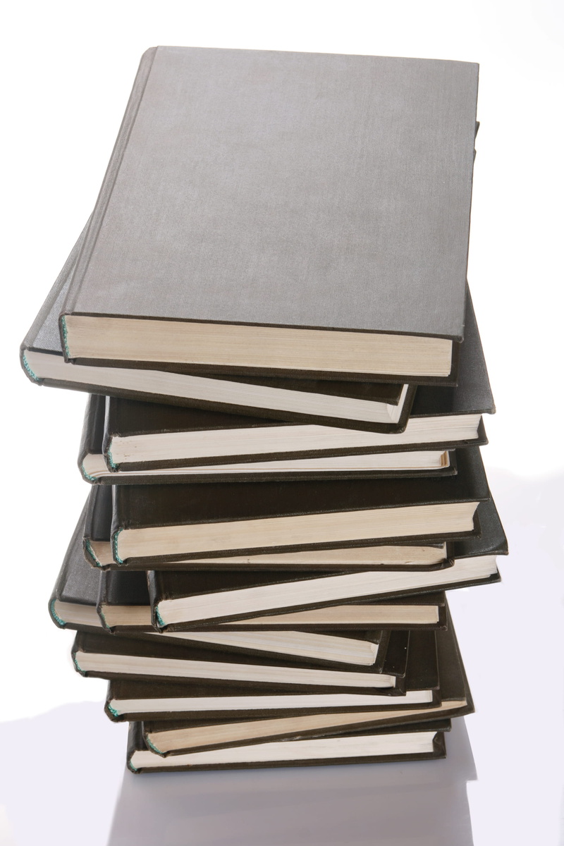 large group of objects, stack, copy space, still life, isolated, communication, information, literature, education, white background, low angle view, heap
