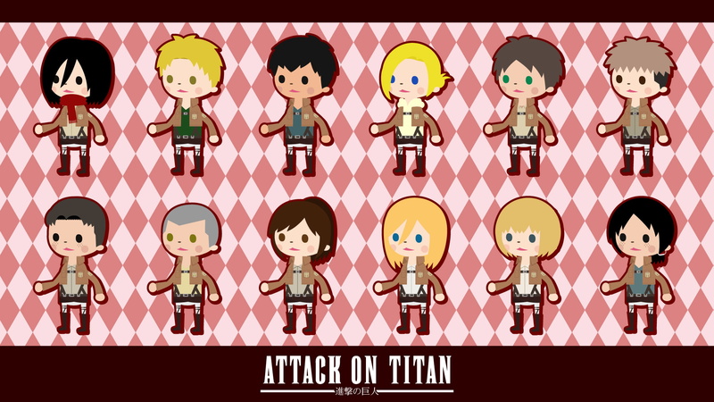 1080P, trainees, chibi, kyojin, squad, 104th, shingeki