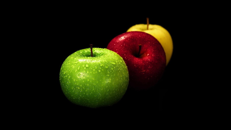 granny smith apple, apples, wellbeing, apple - fruit, indoors, group of objects, 1080P, freshness, cut out, apple, copy space, close-up, green, food, no people