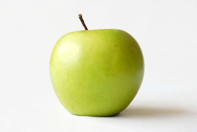 snack, plant stem, isolated, refreshment, 4K, healthy Eating, studio shot, close-up, green Color, food, apple, white, white background, ripe, green, single Object