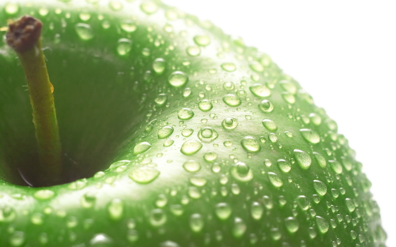 healthy Lifestyle, granny Smith Apple, plant, 1080P, fragility, vegetarian Food, green, isolated, nature, green Color, extreme close-up, beauty in nature