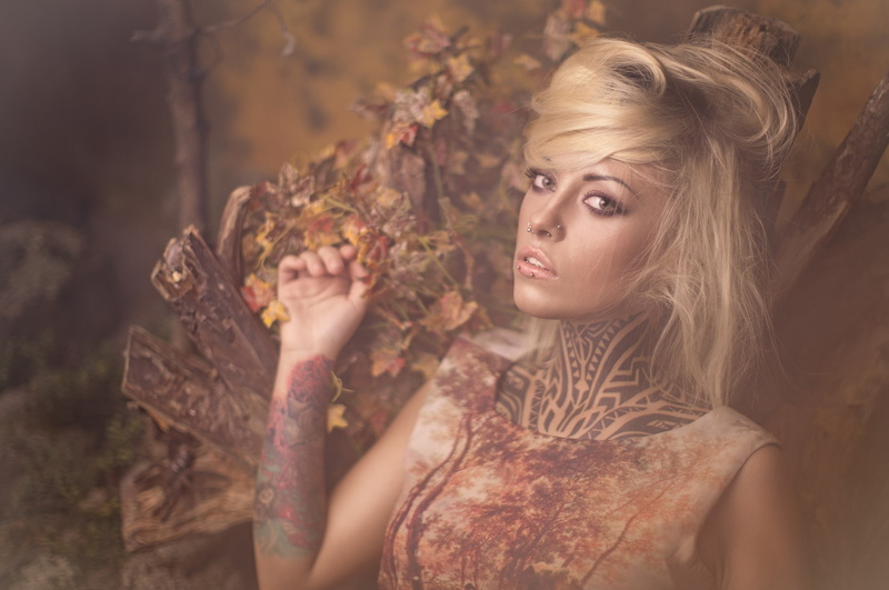 mood, portrait, woman, 2K, teya, salat, tattoos, blonde