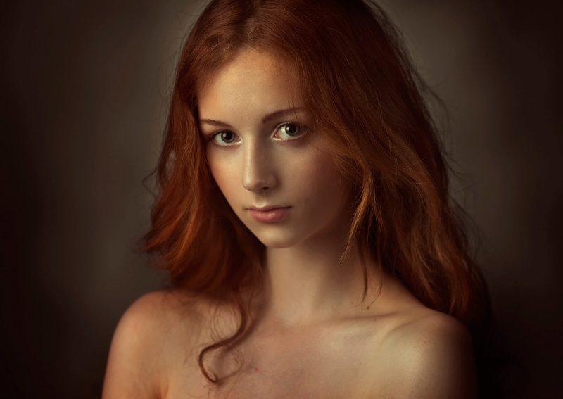 contemplation, redhead, 1080P, face, young adult, hair, indoors, hairstyle, beautiful woman, body part, beauty, front view, long hair, headshot, beautiful people