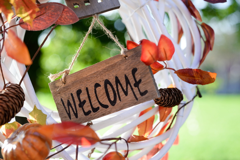 message, leaf, text, wreath, plant part, fruit, invitation, western script, freshness, wooden, nature, word, decoration, greeting, no people, sign, food