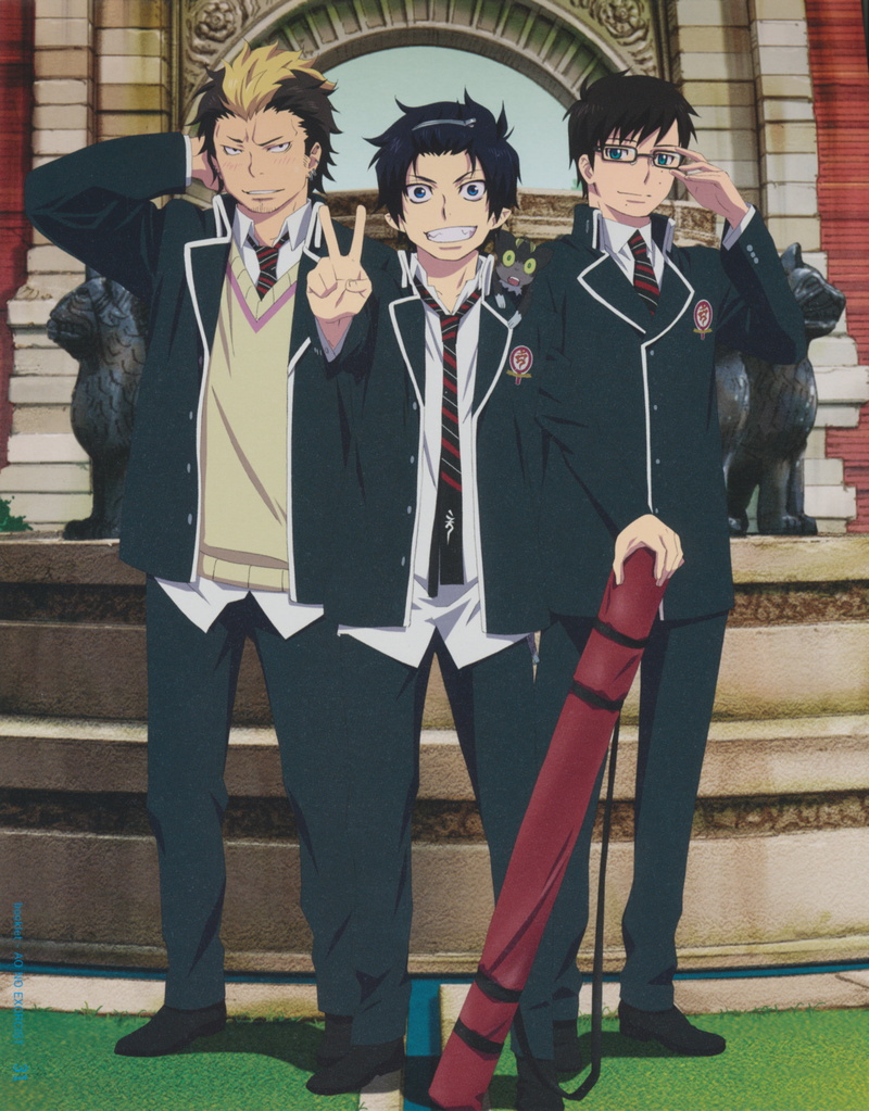 Blue Exorcist, Kuro, Okumura Yukio, Rin Okumura, 4K, Suguro Ryuji