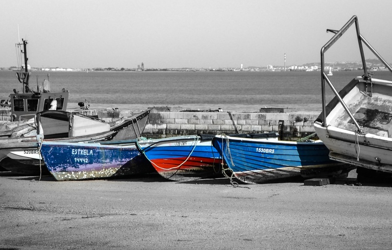 water, moored, no people, tranquility, beach, nature, blue, nautical vessel, trashed, red, land, sunlight, boats, port, fishing industry, day, transportation