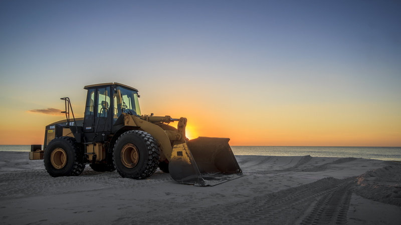 land vehicle, 4K, machinery, horizon over water, sunrise, nature, mode of transportation, sea, black, sunset, seashore, beauty in nature, truck, front