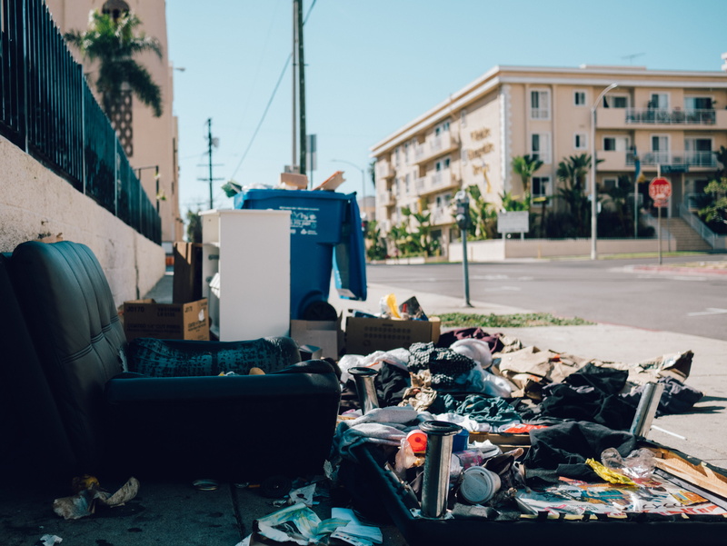 black, people, recycling, 4K, building exterior, sky, wooden, social issues, trash, leather, rubbish, white, shelf, architecture, garbage, focus on foreground