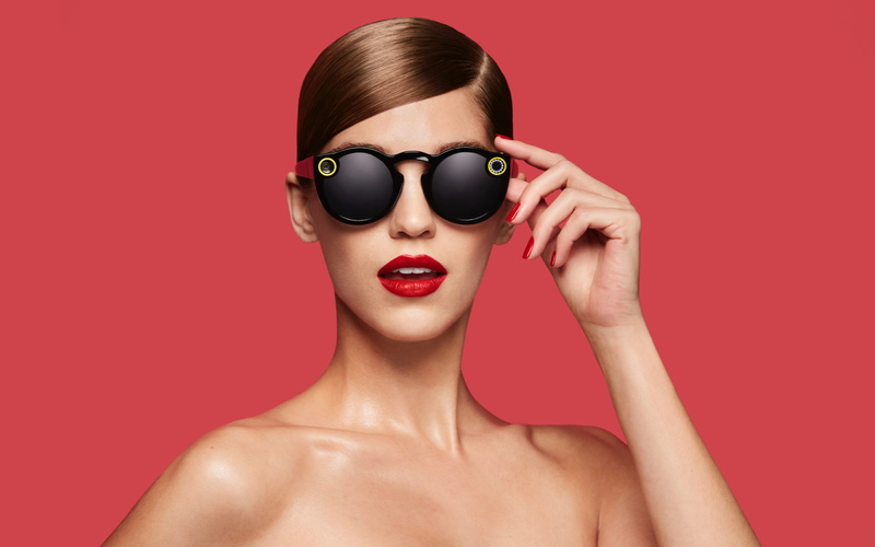 2K, woman, black, backghround, red, Snapchat Sunglasses, HD, sunglasses