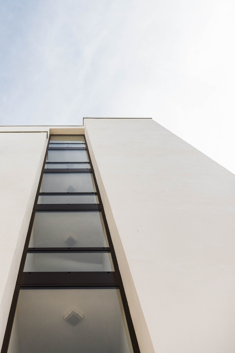 dorian hurst, directly below, architect, architecture, wood, office, no people, city, dorian, day, france, outdoors, window, strasbourg, pattern, cloud - sky