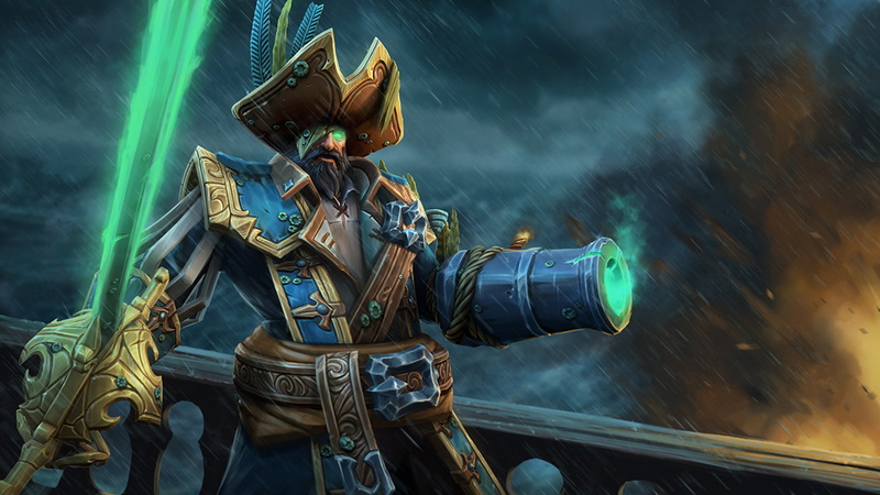 green, hat, 1080P, captain, splash, sword, dota, eye, art, heroes, kunkka, top, hd