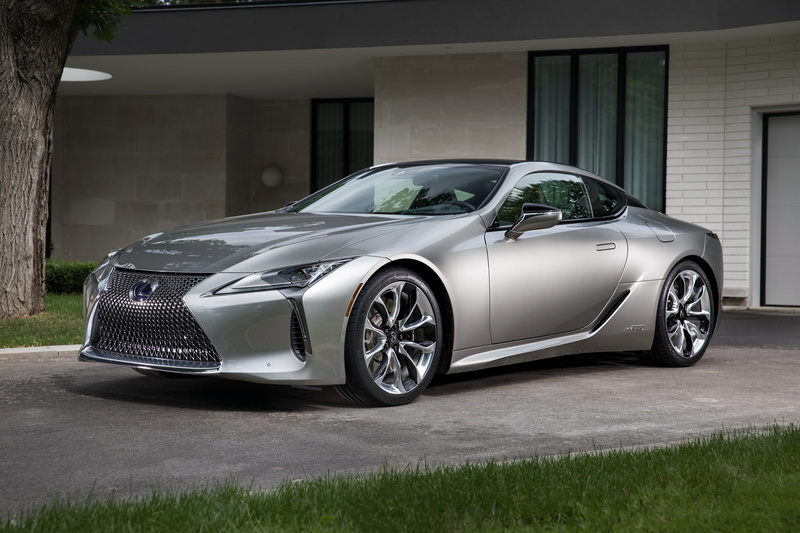 2018, retro styled, modern, wealth, chrome, 4K, architecture, luxury, Lexus LC 500h, clean, day, city, outdoors, 4K, built structure, car, building exterior