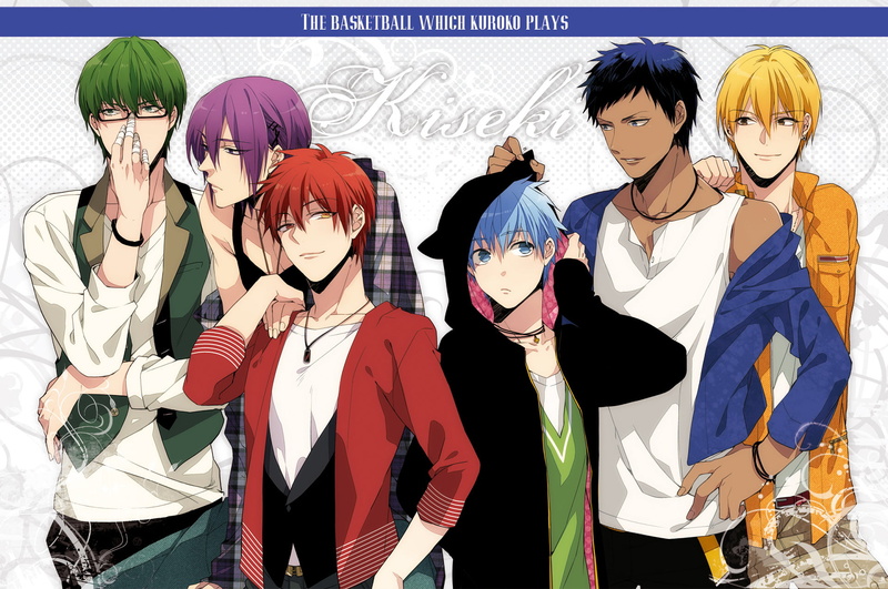 front view, indoors, Atsushi Murasakibara, group of people, standing, male likeness, casual clothing, waist up, people, human representation, young adult