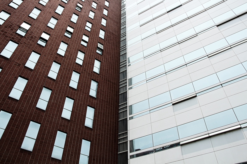 skyscraper, building, repetition, no people, apartment, day, architecture, pattern, outdoors, Deuce, Modern, design, window, low angle view, glass - material