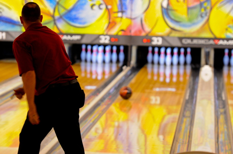 strike, lane, fun, Pins, competition, sport, indoors, clothing, occupation, adult, man, rear view, Bowler, Bowling, men, focus on foreground, activity