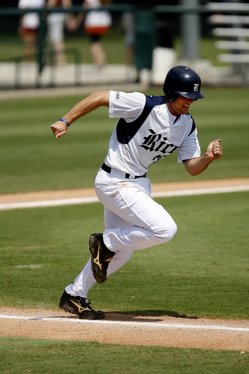 first base line, game, competition, active, running, hitting, action, athlete, one person, incidental people, clothing, mid-air, hit, male, baseball uniform