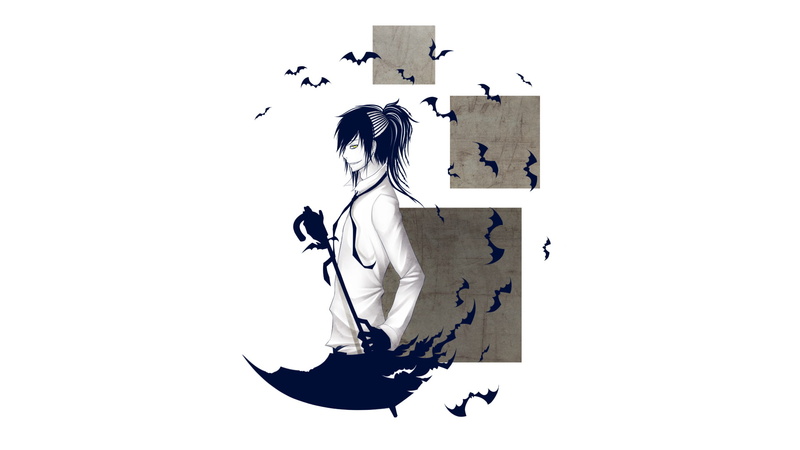 Guy, 1080P, gloves, bats, umbrella, white background, tail, smile