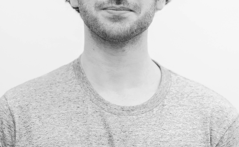 grayscale, hair, neck, young men, adults only, white background, headshot, close-up, face, wearing, one young man only, one person, head, crew, facial hair