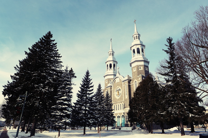 tree, trees, pathway, winter, low angle view, catholic, architecture, going, photo, place of worship, belief, cross, bells, christian, arches, outdoors
