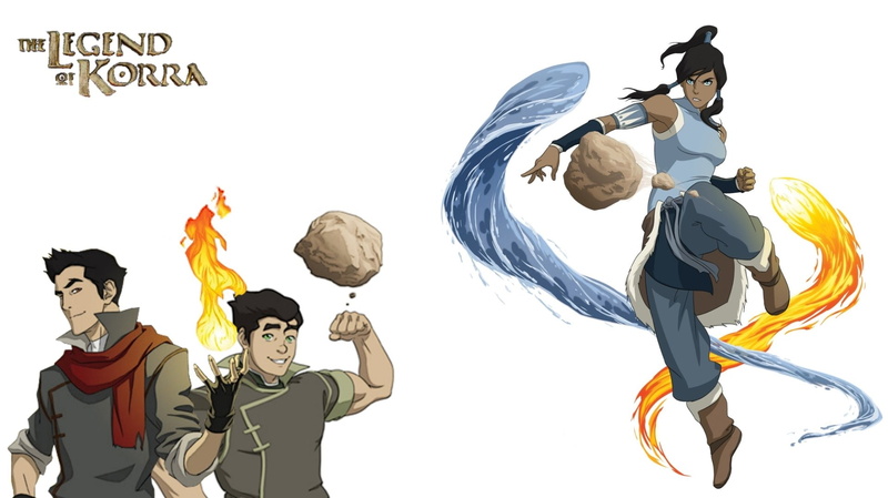 Green Eyes, Blue Eyes, Avatar: The Legend Of Korra, Scarf, Fire, Smile, Water, Mako (Avatar), Bolin (Avatar), Orange Eyes, Avatar (Anime), Earth, Korra (The Legend Of Korra)