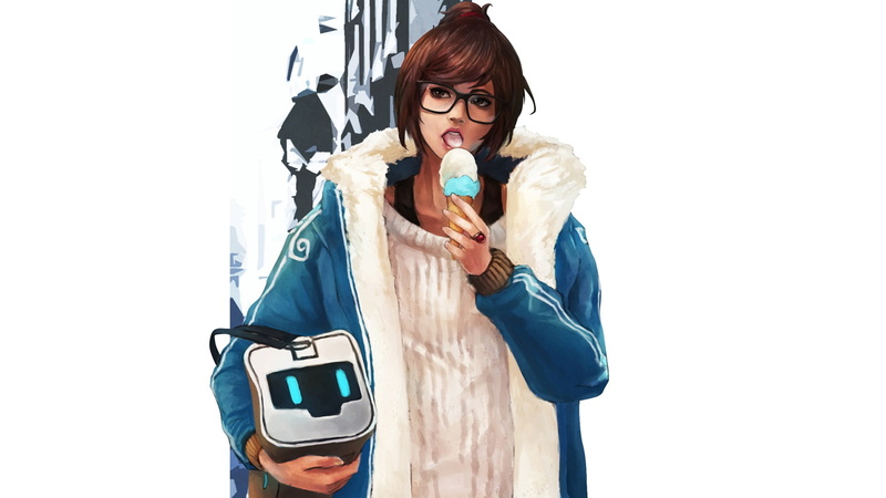 Mei (Overwatch), ice cream, video games, 1080P