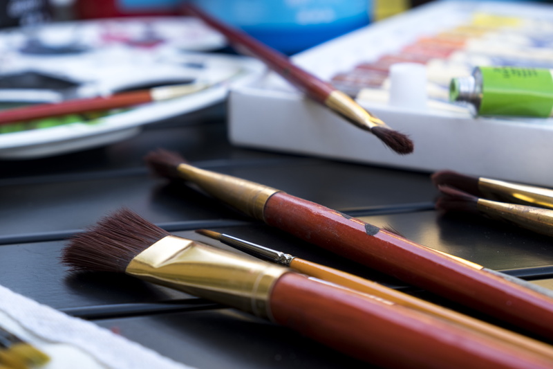 focus, artists, creative, photography, multi colored, selective focus, painting, 5K, painter, close-up, hobby, ink, watercolour, brush, shallow, table
