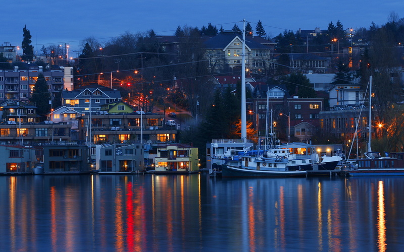 2K, dusk, nautical vessel, reflection, blue, photography, boats, night, union, harbor, lake, sky, architecture, city, built structure, outdoors, mode of transportation